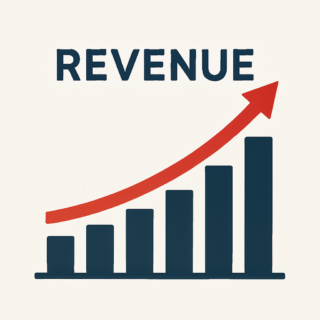Graph showing increasing revenue