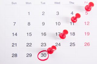 calendar with targeted dates